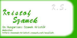 kristof szamek business card